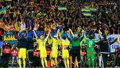 Ucrania celebra su clasificación para la Eurocopa de Francia 2016. / Foto: AFP
