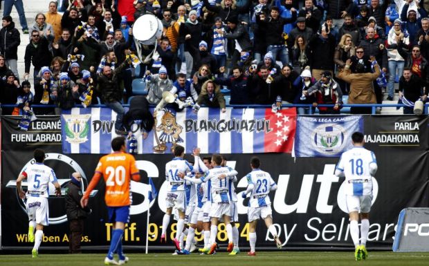 Los jugadores del Leganés celebran un gol ante el Alavés. / Foto: Jesús Álvarez Orihuela - AS